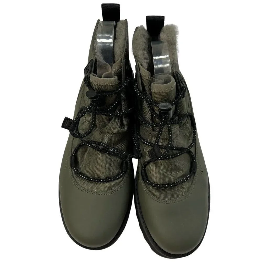 Ugg Rising Toggle Platform Ankle Boots Olive Green Size 7